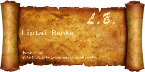 Liptai Benke névjegykártya